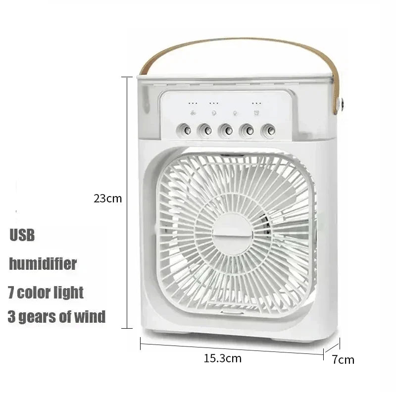 3 In 1 Fan AIr Conditioner Household Small Air Cooler LED Night Light Portable Humidifier Air Adjustment Fan Office Home Fan New